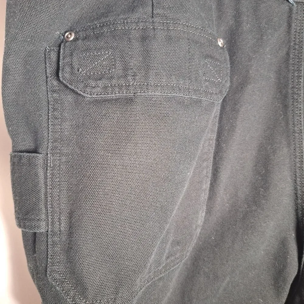 Duluth Trading Co Fire Hose Cargo Work Pants Relaxed Fit Black 46 x 32 Mens